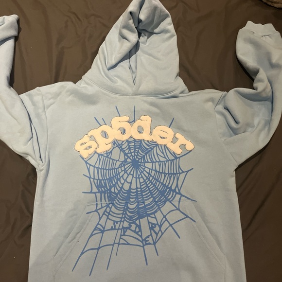 Sp5der Sky Blue Hoodie - Picture 3 of 4